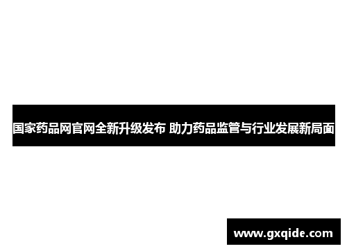 国家药品网官网全新升级发布 助力药品监管与行业发展新局面